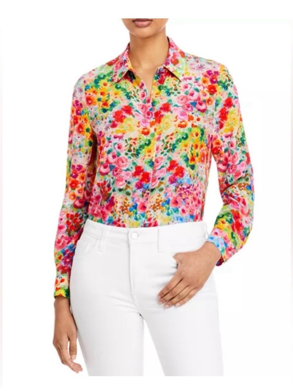 Floral Multicolor Button-Up Shirt - Women
